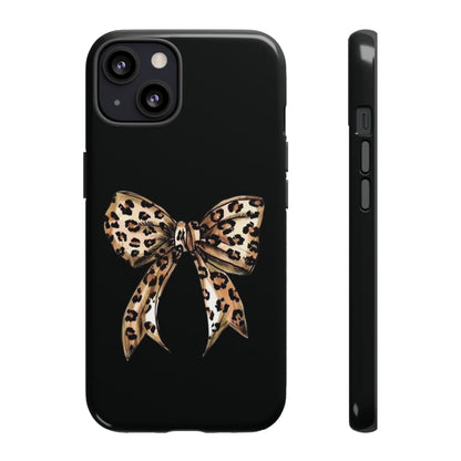 Leopard Bow Phone Case — Chic Animal Print Protective Cover