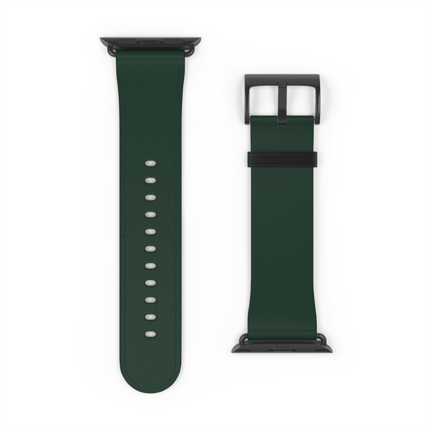Forest Green Leather Watch Band — Classic Apple Watch Strap
