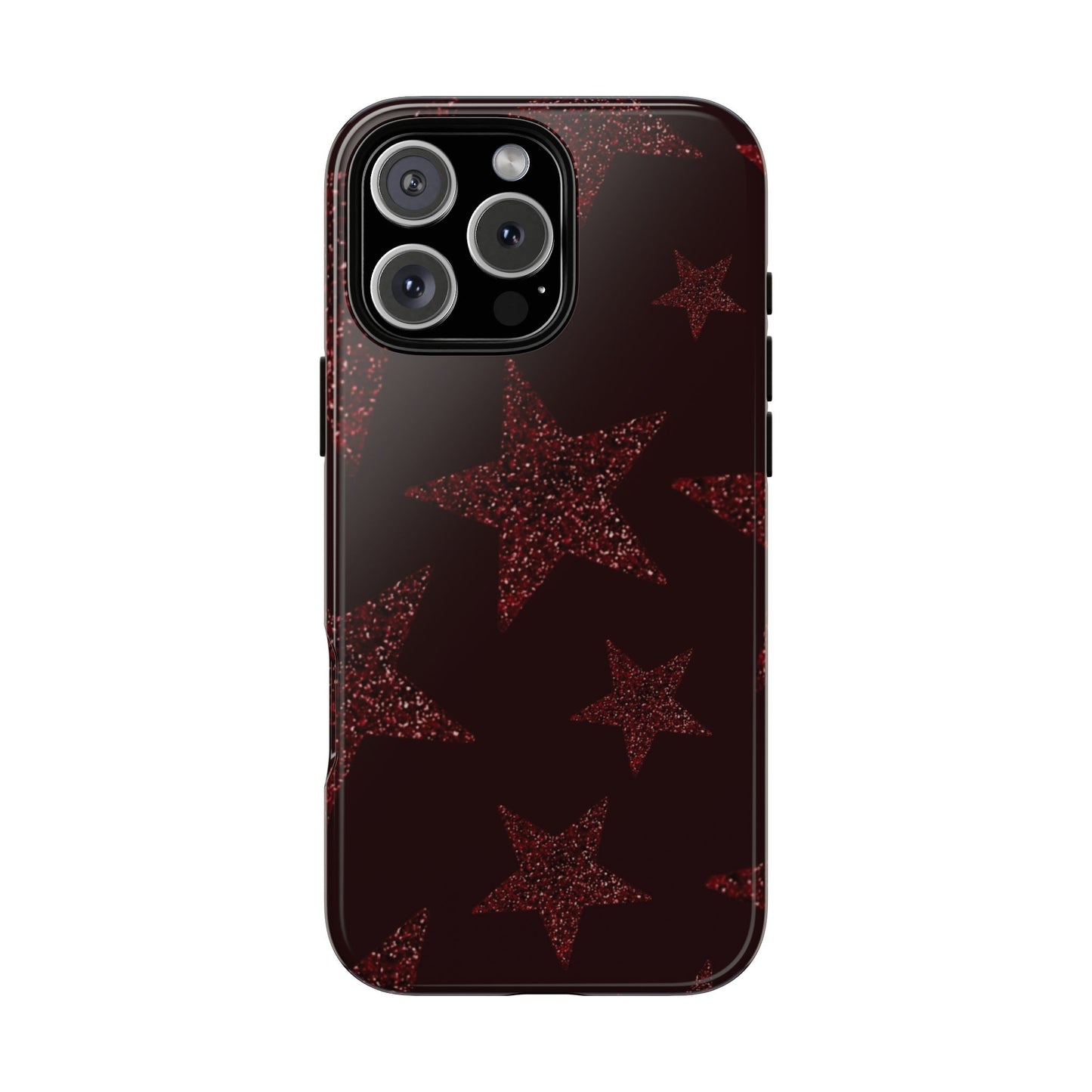 Glitter Red Star Tough Case — Shockproof iPhone Protective Cover