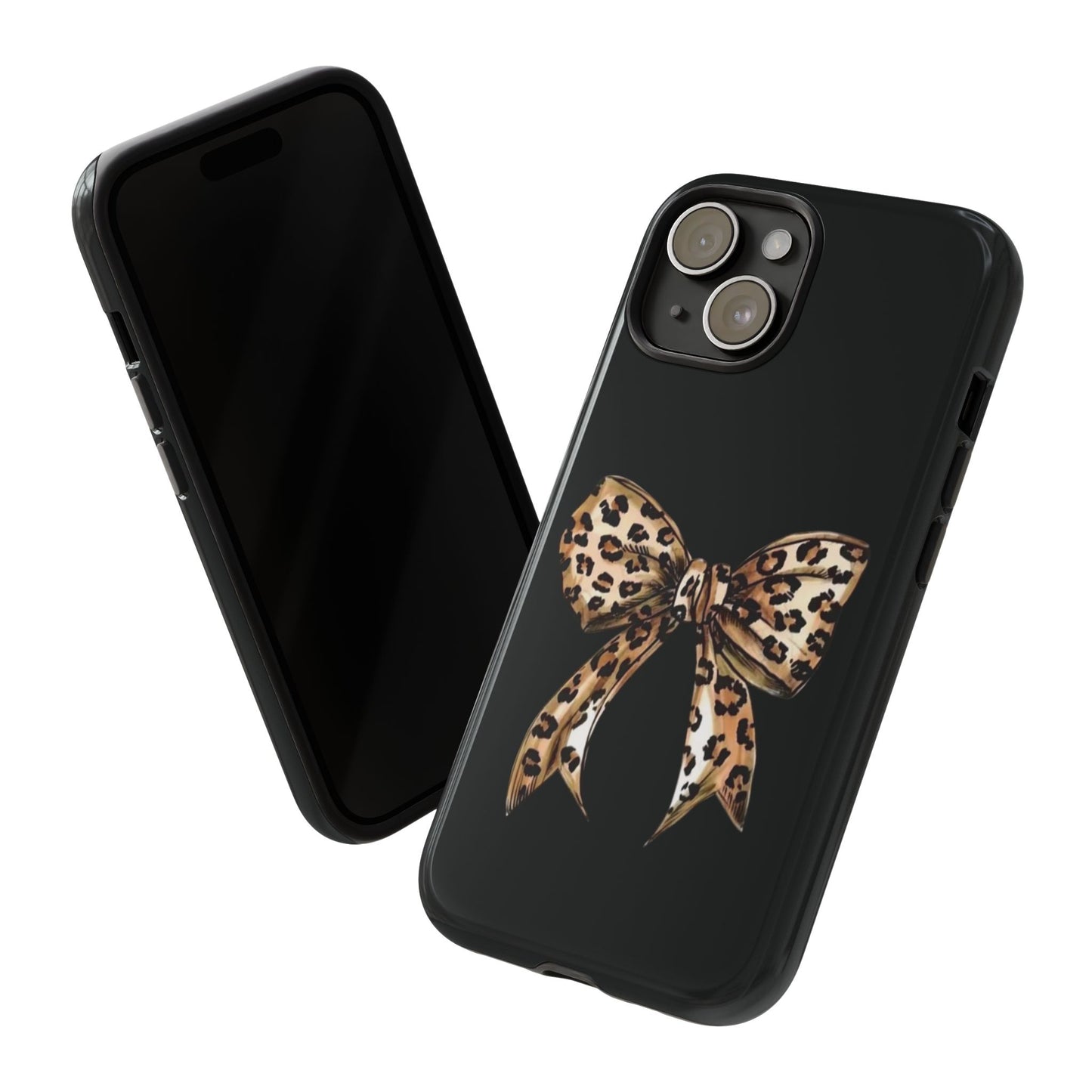 Leopard Bow Phone Case — Chic Animal Print Protective Cover