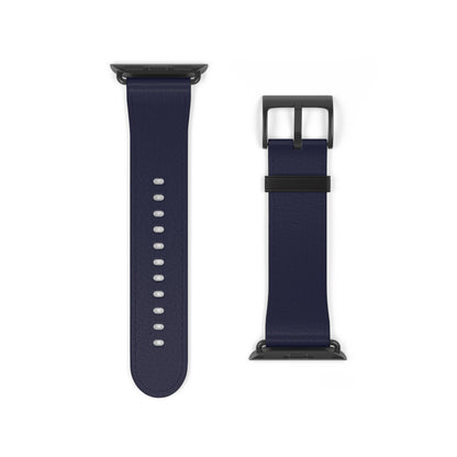 Navy Leather Watch Band — Classic Apple Watch Strap