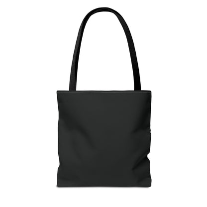 Floral 'FLOWERS' Black All-Over Print Tote Bag