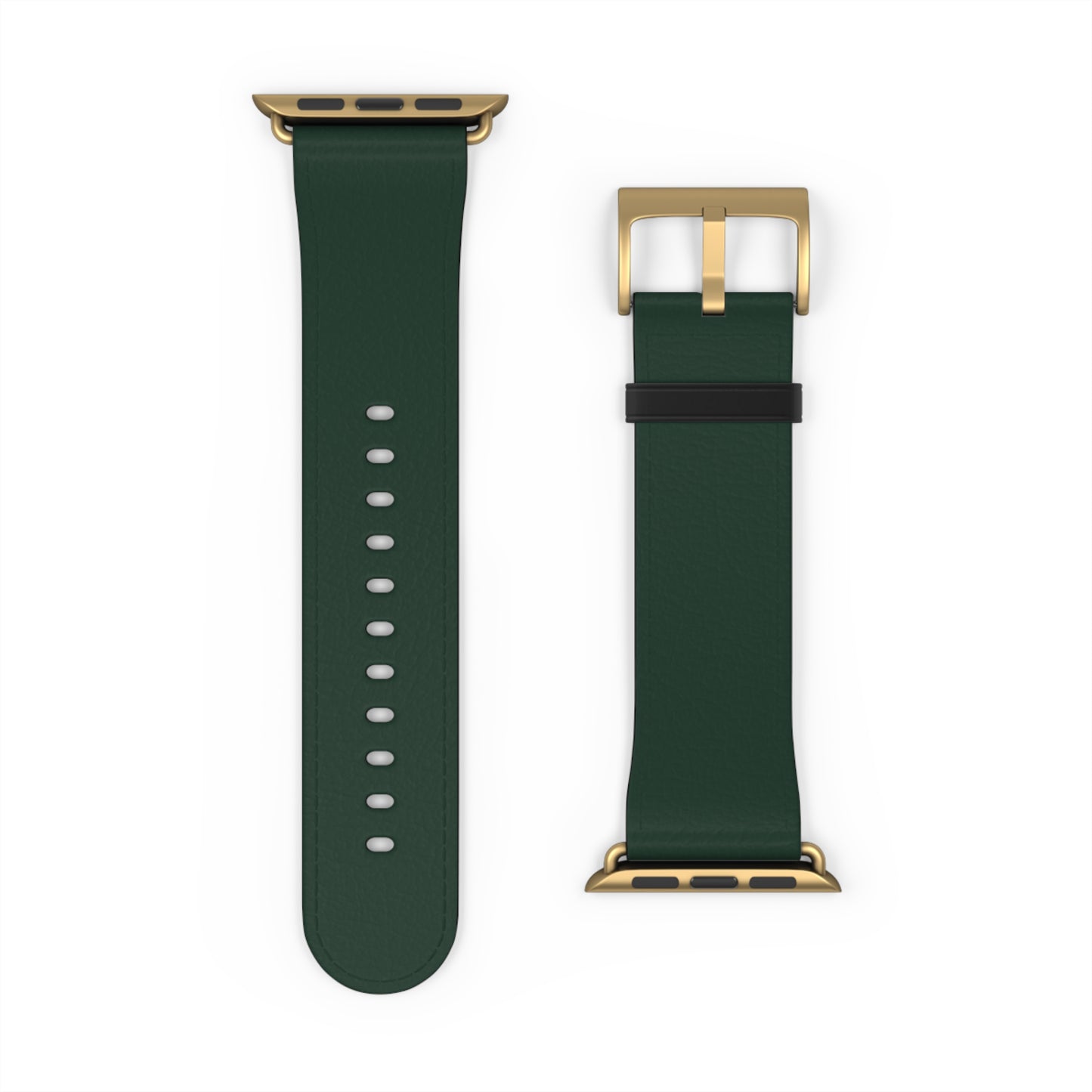 Forest Green Leather Watch Band — Classic Apple Watch Strap