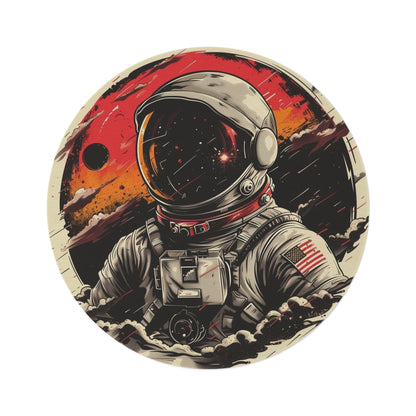 Astronaut Round Rug – Retro Space Explorer Floor Mat
