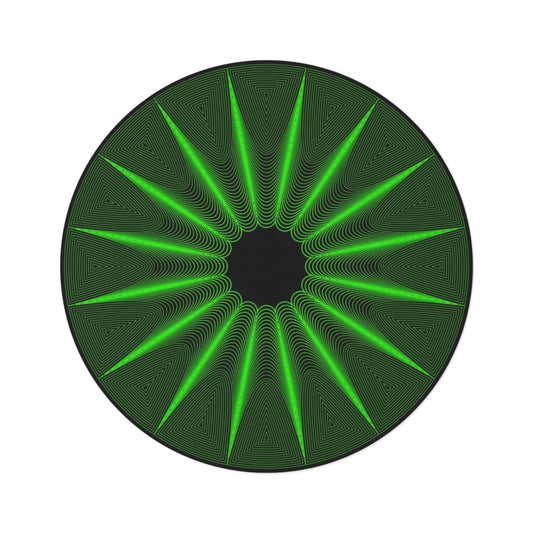 Green Starburst Round Rug — Modern Geometric Floor Mat