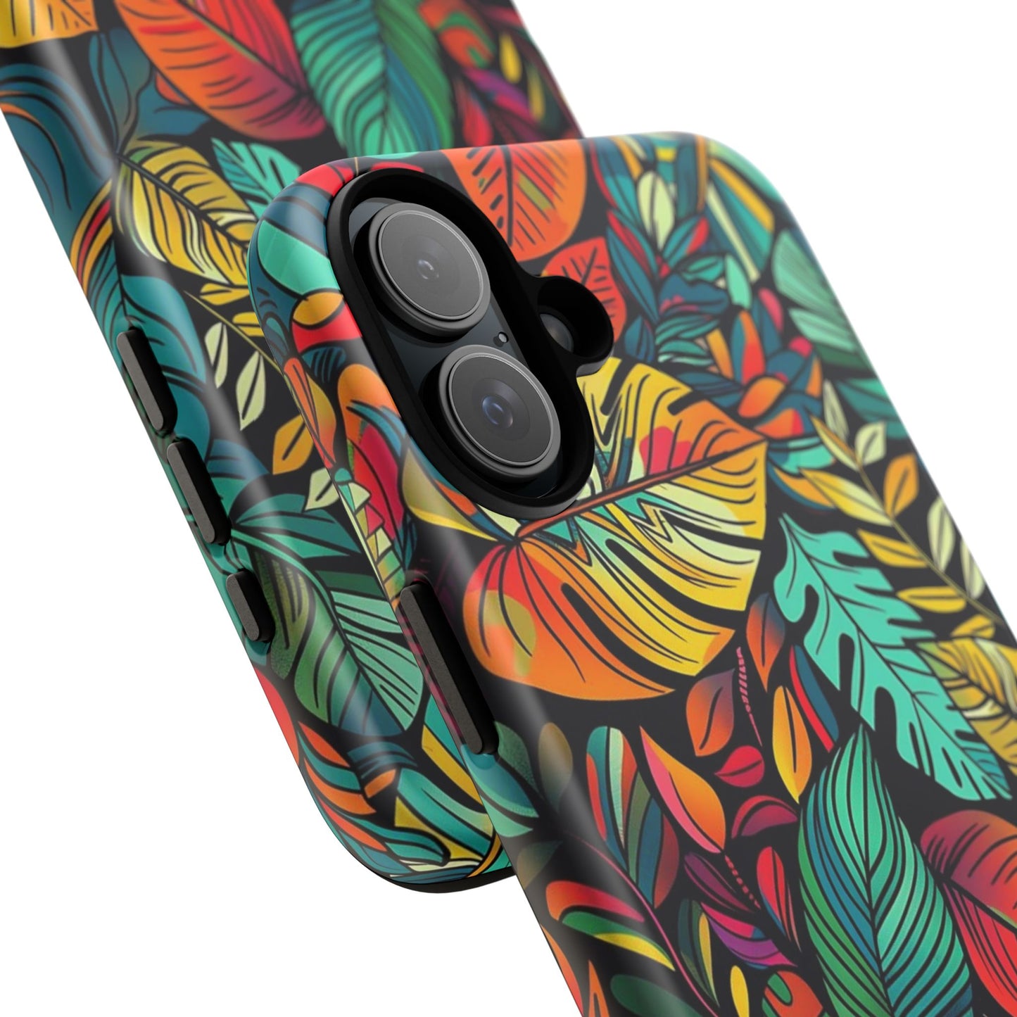 Colorful Tropical Leaves Phone Case — Vibrant Botanical Protective Cover