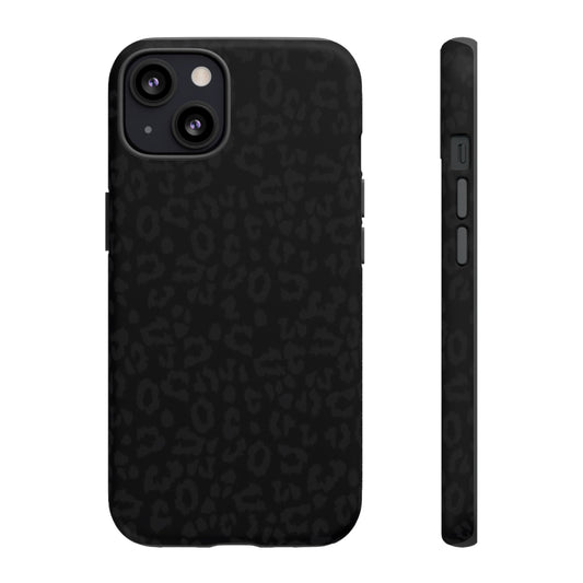 Black Leopard Tough Phone Case — Slim Protective iPhone Cover