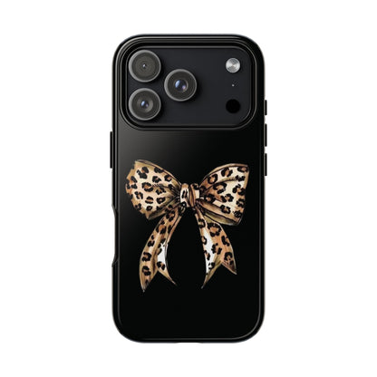Leopard Bow Phone Case — Chic Animal Print Protective Cover