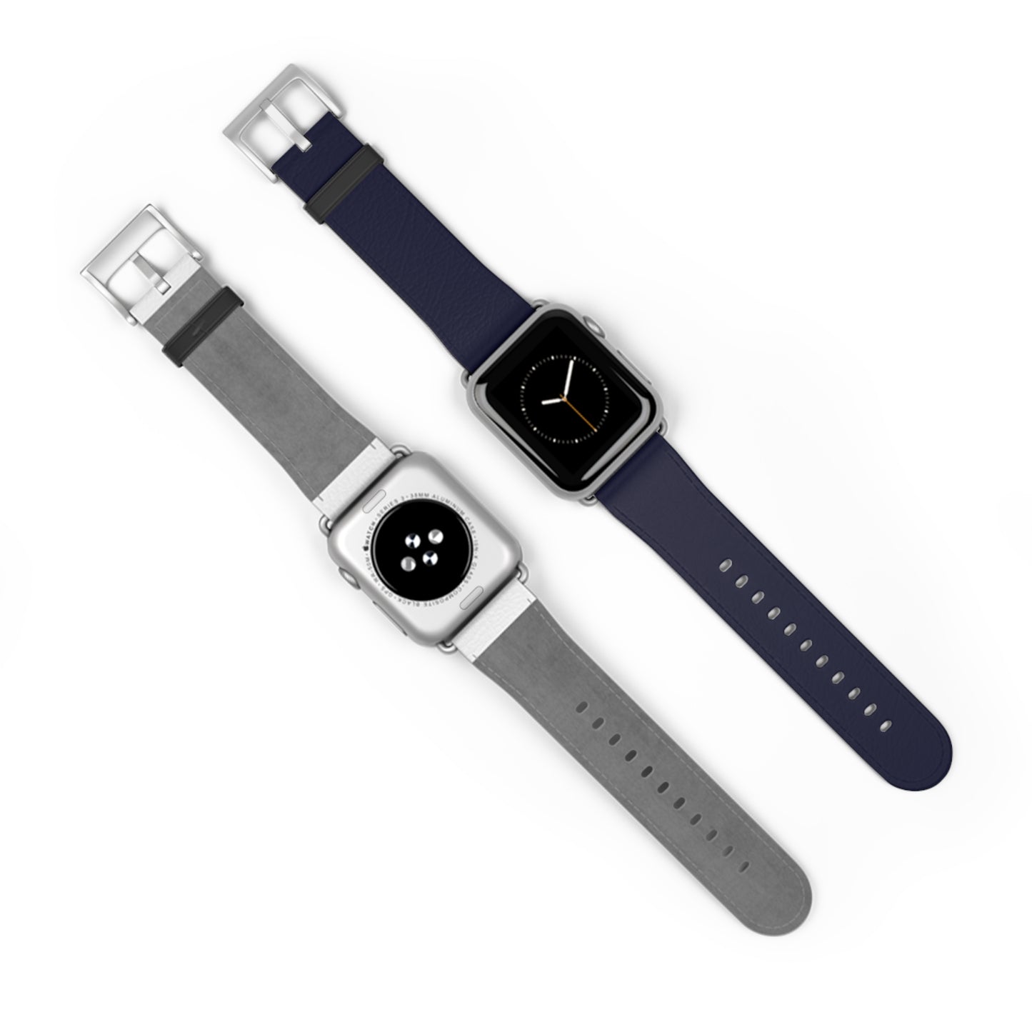Navy Leather Watch Band — Classic Apple Watch Strap