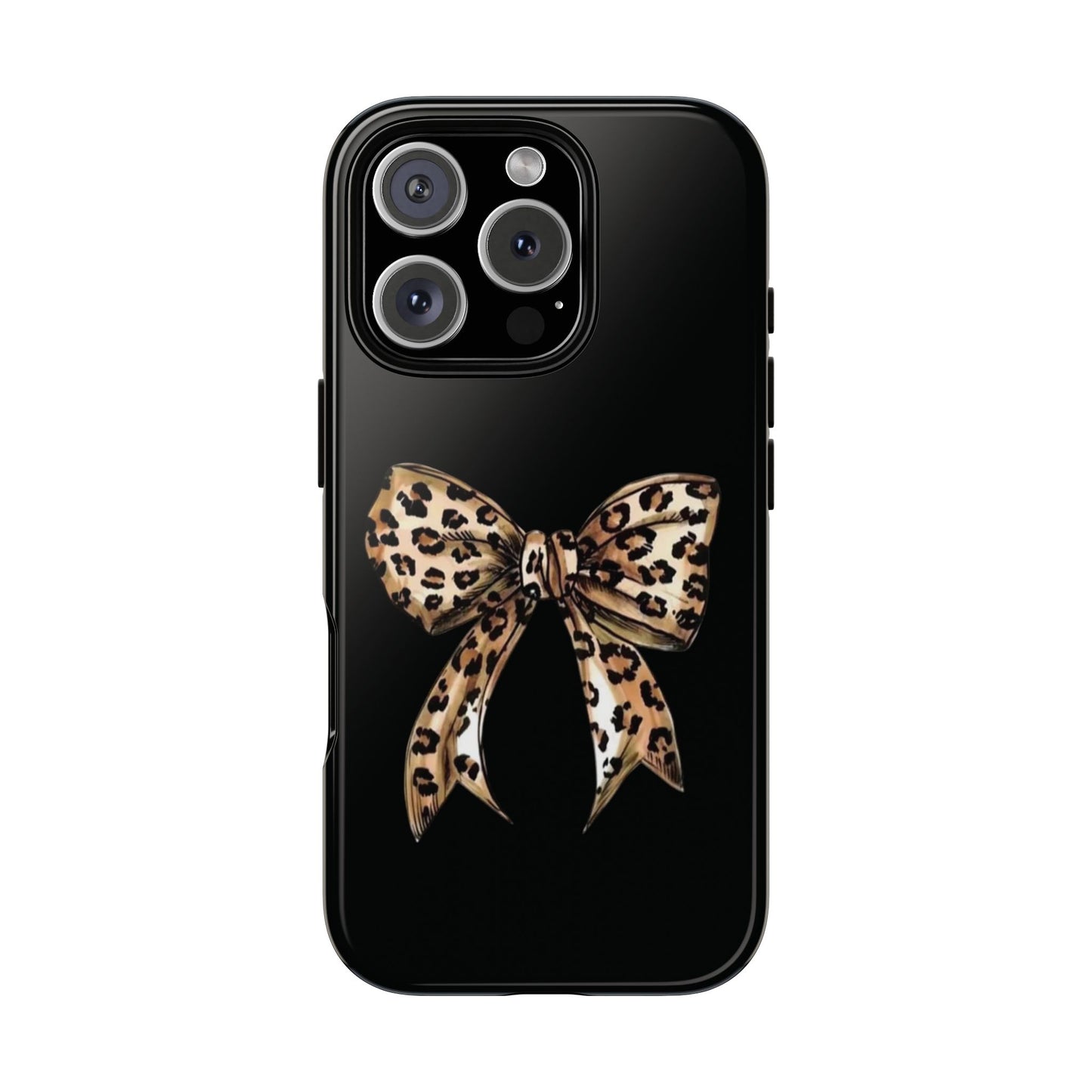 Leopard Bow Phone Case — Chic Animal Print Protective Cover
