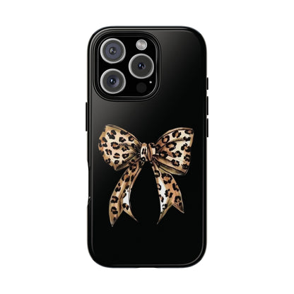 Leopard Bow Phone Case — Chic Animal Print Protective Cover