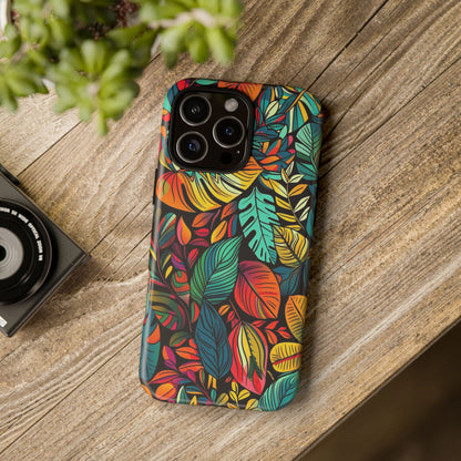 Colorful Tropical Leaves Phone Case — Vibrant Botanical Protective Cover