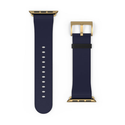 Navy Leather Watch Band — Classic Apple Watch Strap