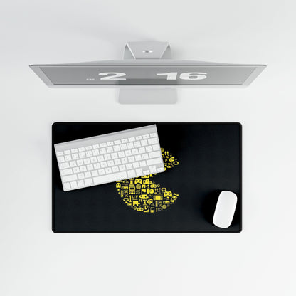 Retro Arcade Pac-Man Tech Desk Mat — Large Gaming Mousepad