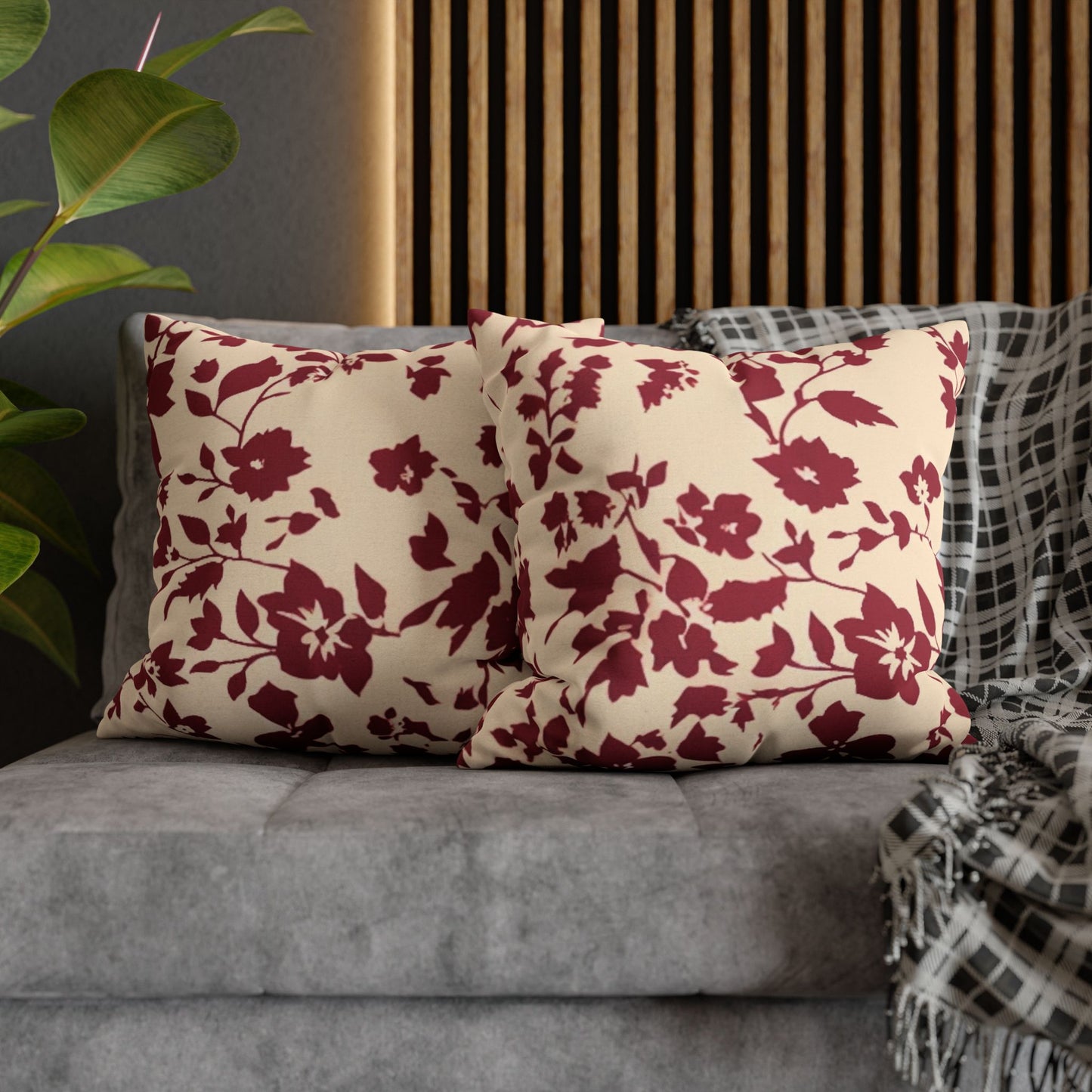 Abstract Red Lava Pattern Pillowcase — Decorative Square Throw Pillow Cover