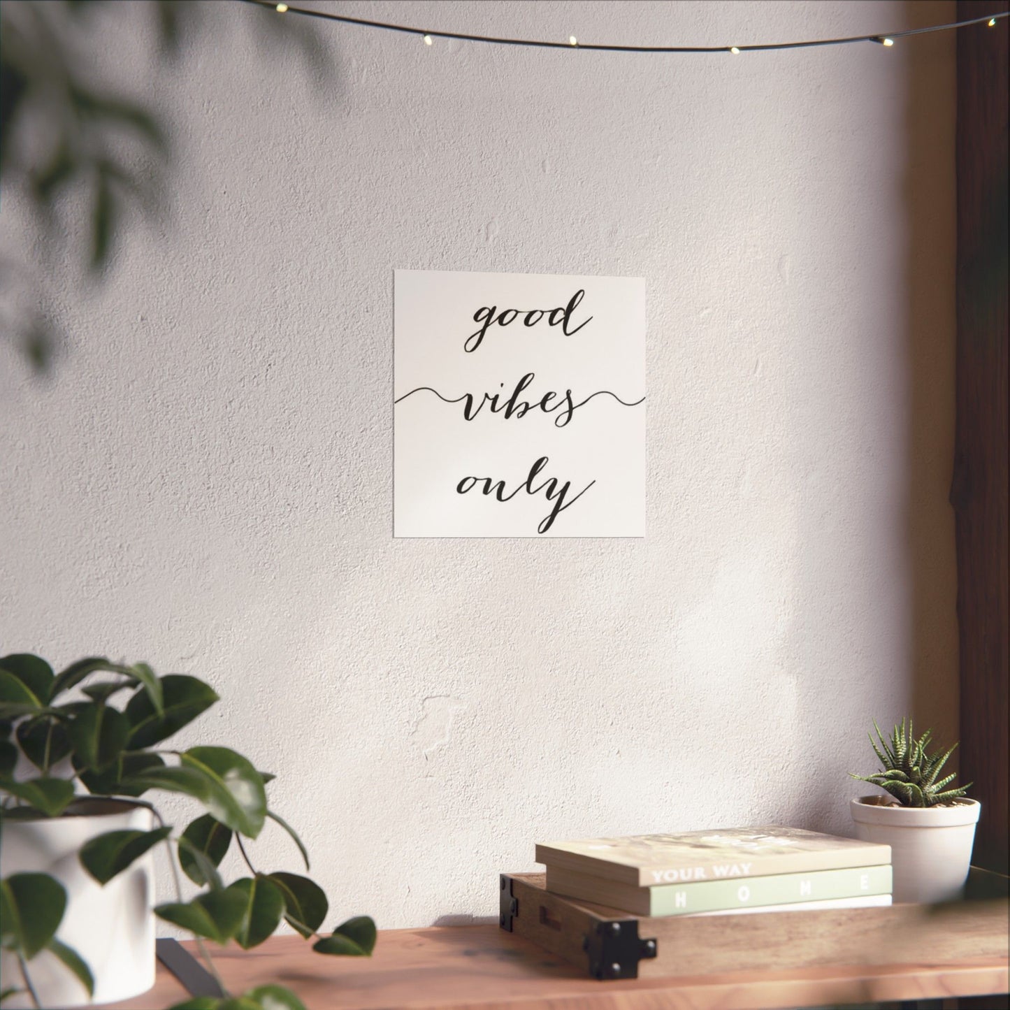 Good Vibes Only Matte Vertical Poster — Minimalist Script Wall Art
