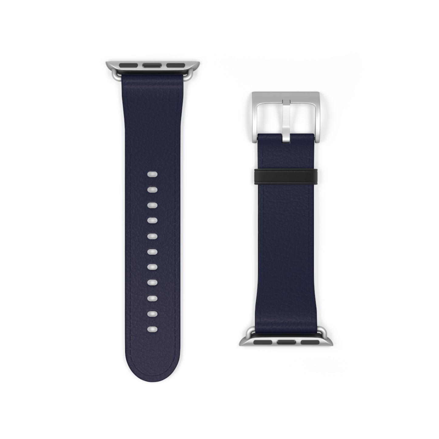 Navy Leather Watch Band — Classic Apple Watch Strap