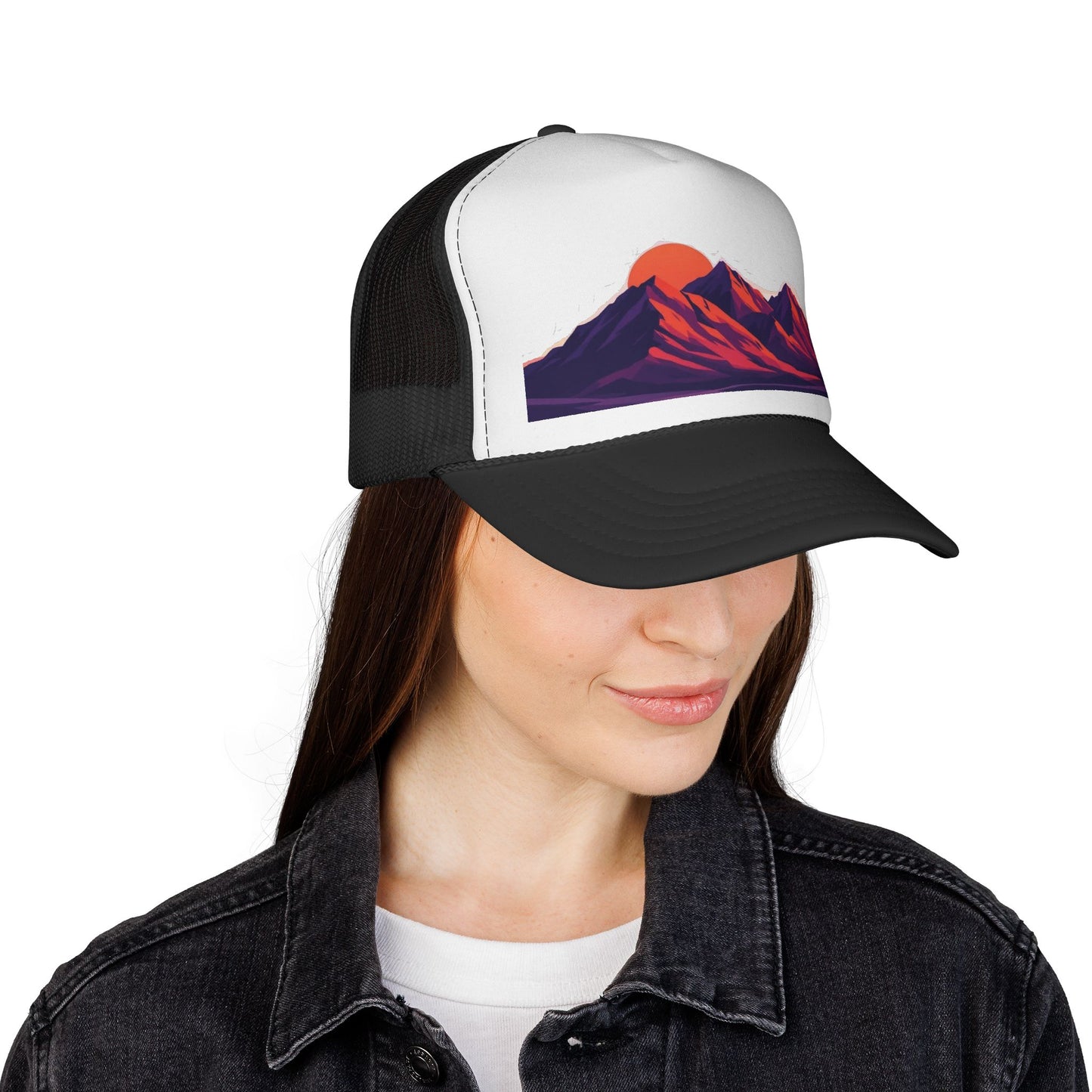 Mountain Sunset Trucker Cap — Retro Peaks Mesh Hat