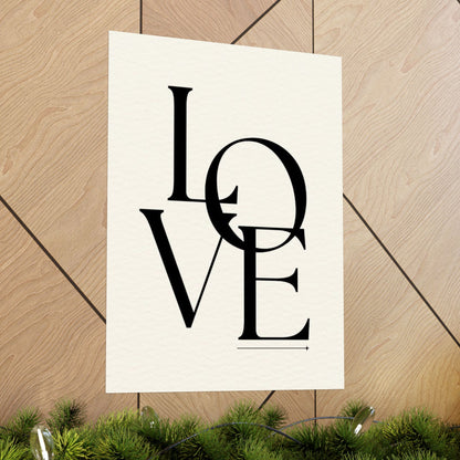 LOVE Typographic Poster — Matte Vertical Romance Wall Art