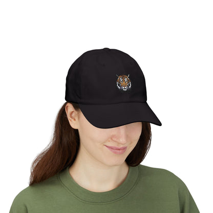 Tiger Embroidered Dad Cap — Classic White Baseball Hat