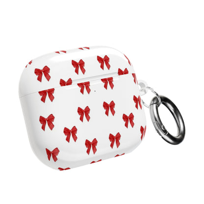 Red Bow Pattern AirPod Case — Cute Holiday Gift Cover
