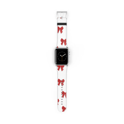 Watch Band — Red Bow Pattern Holiday Strap