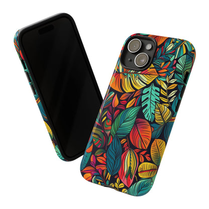 Colorful Tropical Leaves Phone Case — Vibrant Botanical Protective Cover