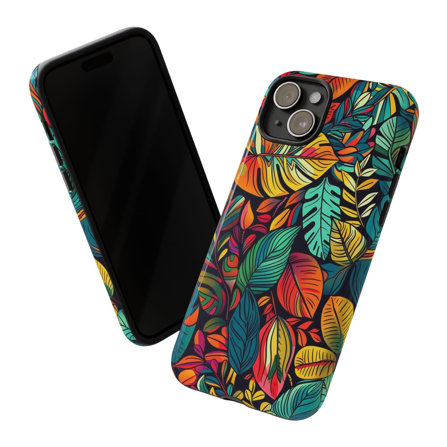 Colorful Tropical Leaves Phone Case — Vibrant Botanical Protective Cover