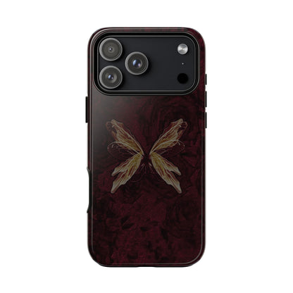 Butterfly Wing Tough Phone Case — Dark Maroon Protective iPhone Cover