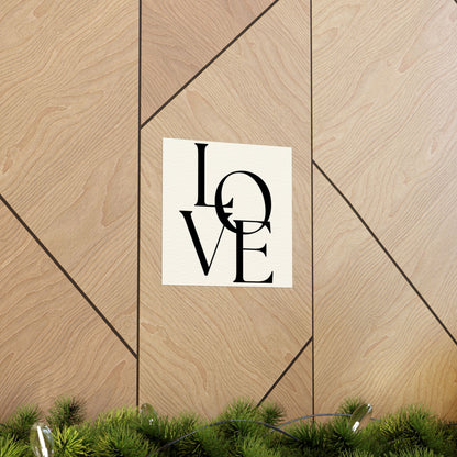 LOVE Typographic Poster — Matte Vertical Romance Wall Art