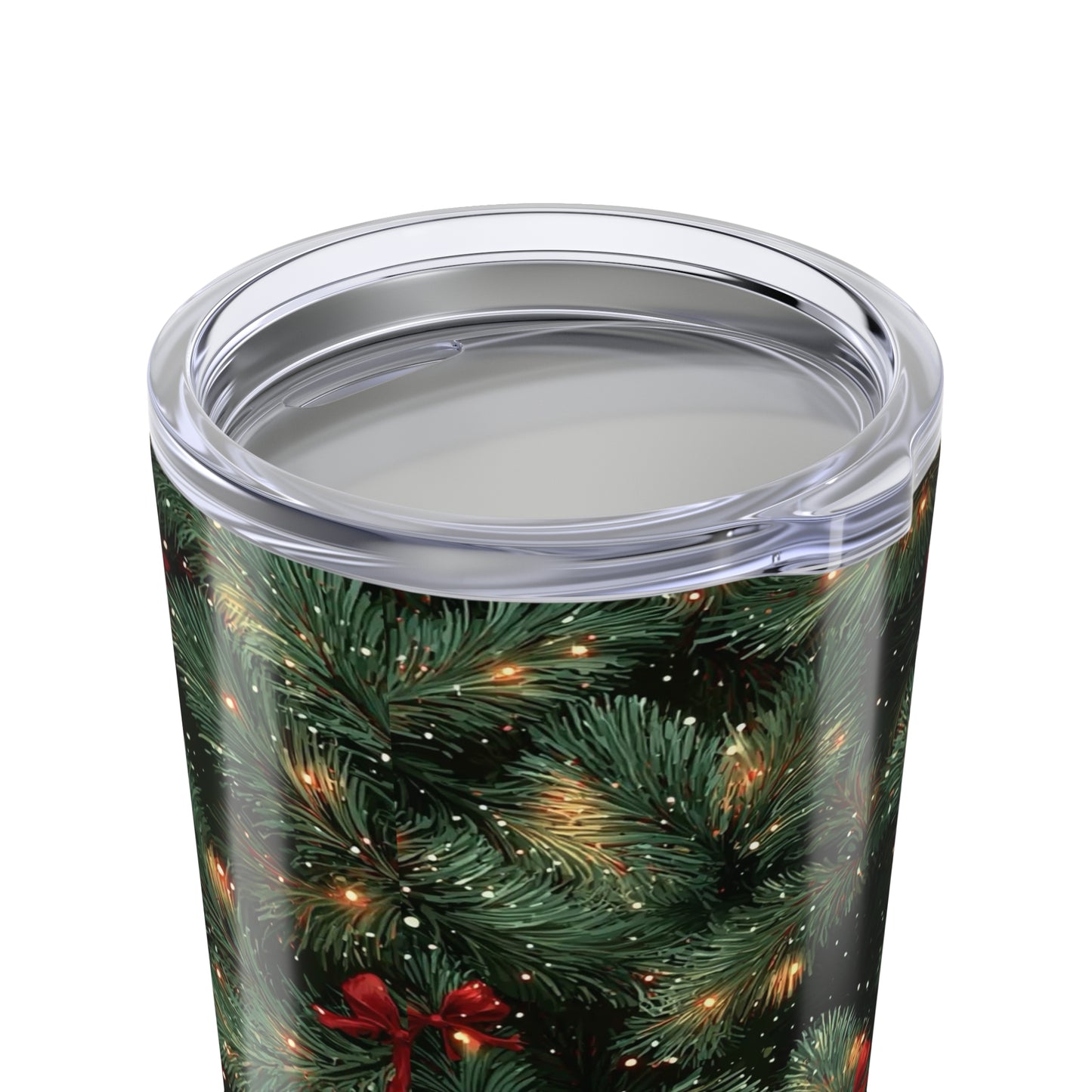 20oz Christmas Pine Needle Tumbler — Holiday Lights & Berries Travel Cup