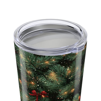 20oz Christmas Pine Needle Tumbler — Holiday Lights & Berries Travel Cup