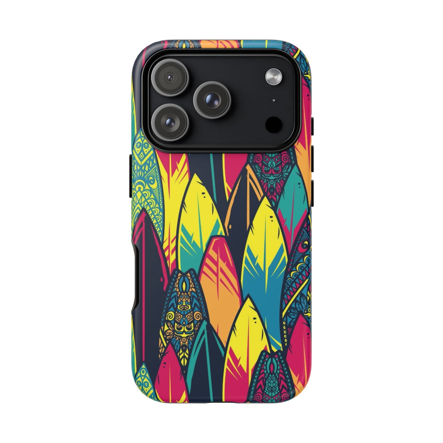 Colorful Surfboard Pattern Tough Phone Case — Tropical Beach Vibe