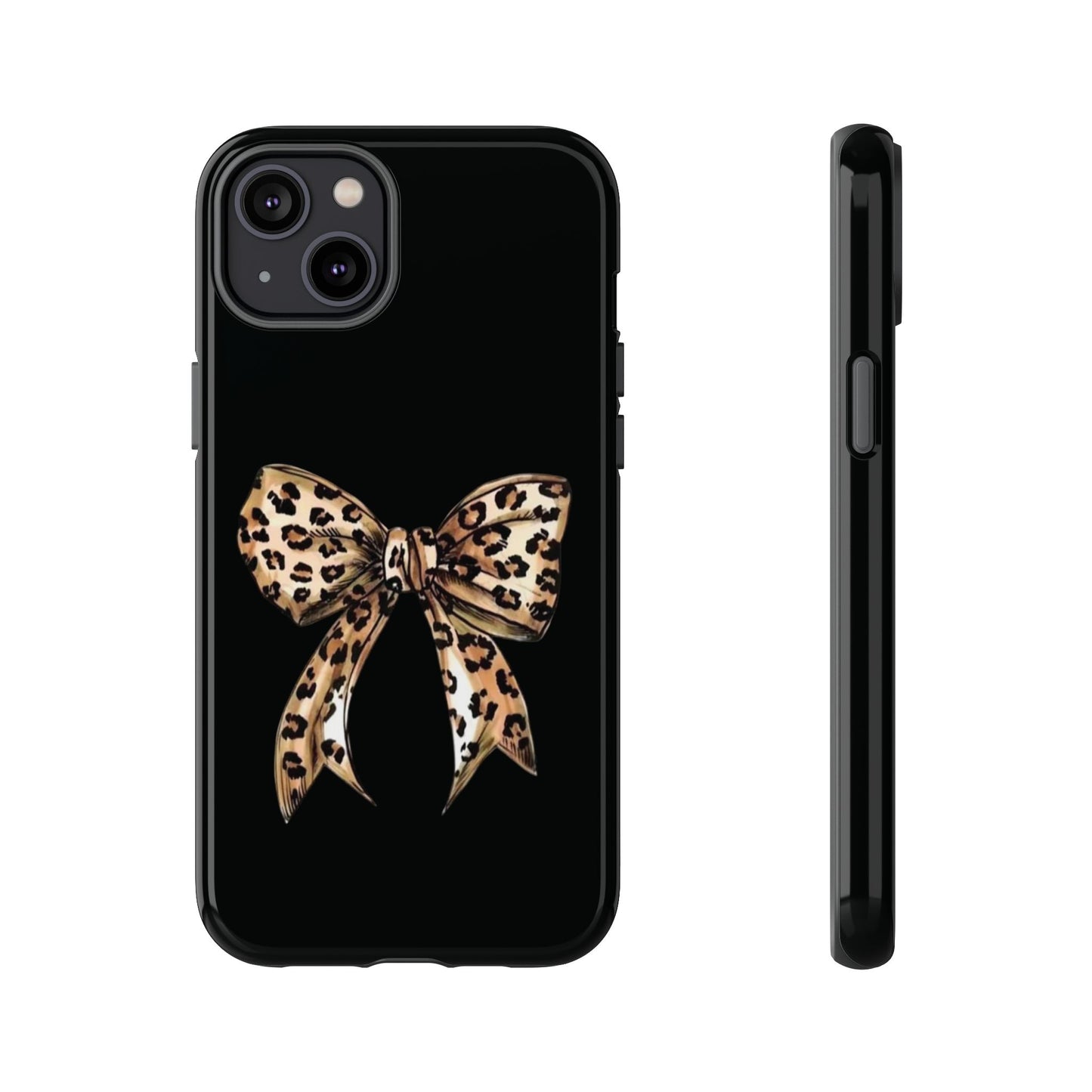 Leopard Bow Phone Case — Chic Animal Print Protective Cover