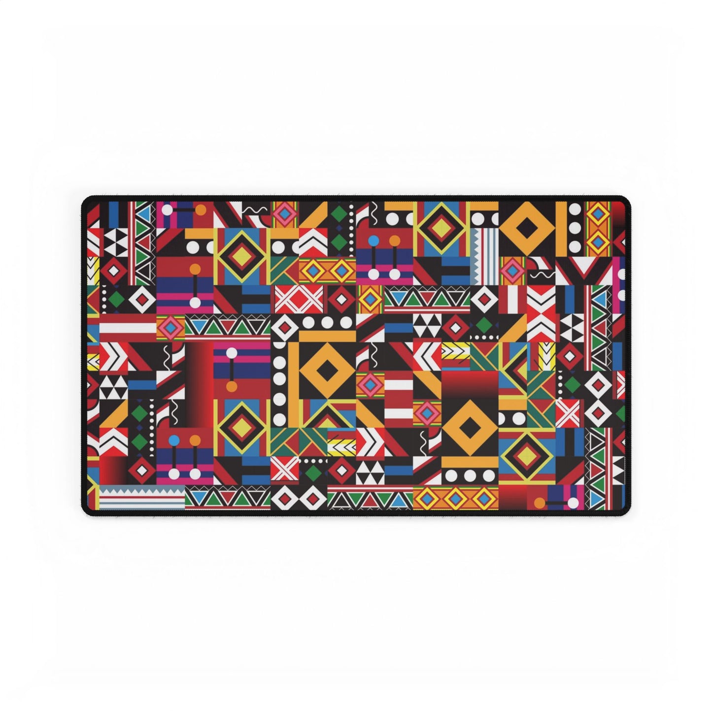Vibrant Geometric African Pattern Desk Mat — Extra-Large Mousepad