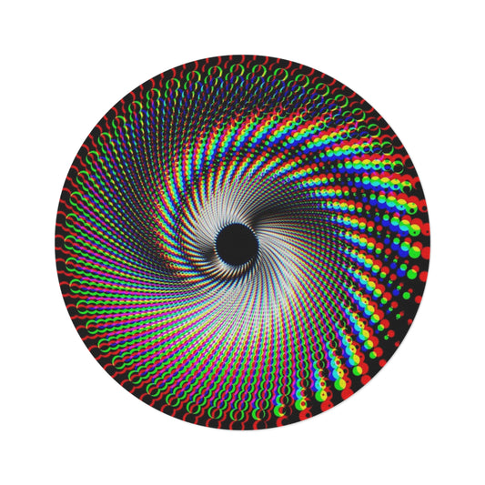Psychedelic Spiral Round Rug — Colorful Optical Illusion Accent Mat