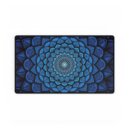 Blue Mandala Desk Mat — Large Yoga-Inspired Gaming Mouse Pad
