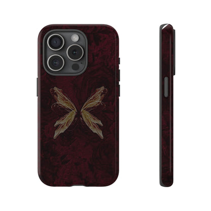 Butterfly Wing Tough Phone Case — Dark Maroon Protective iPhone Cover