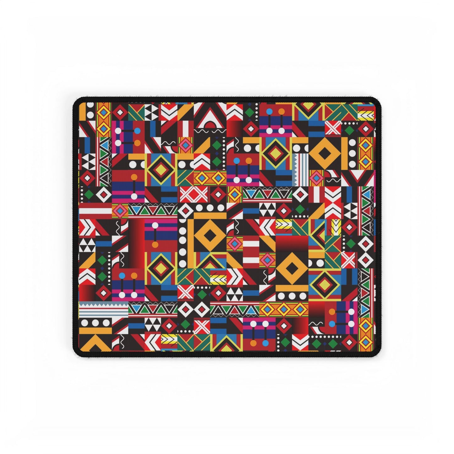 Vibrant Geometric African Pattern Desk Mat — Extra-Large Mousepad