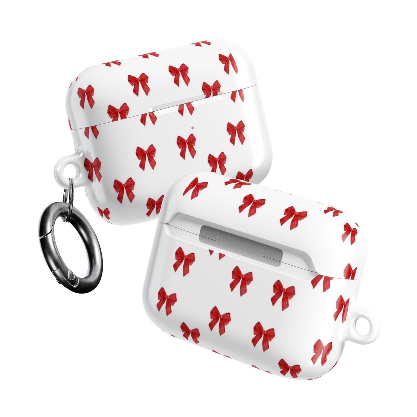 Red Bow Pattern AirPod Case — Cute Holiday Gift Cover