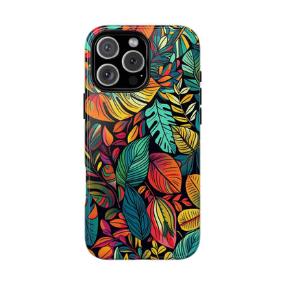 Colorful Tropical Leaves Phone Case — Vibrant Botanical Protective Cover