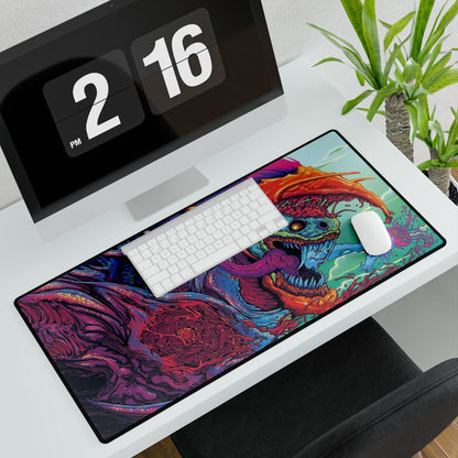 Psychedelic Monster Desk Mat — Colorful Skull Creature Gaming Mouse Pad