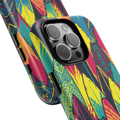 Colorful Surfboard Pattern Tough Phone Case — Tropical Beach Vibe