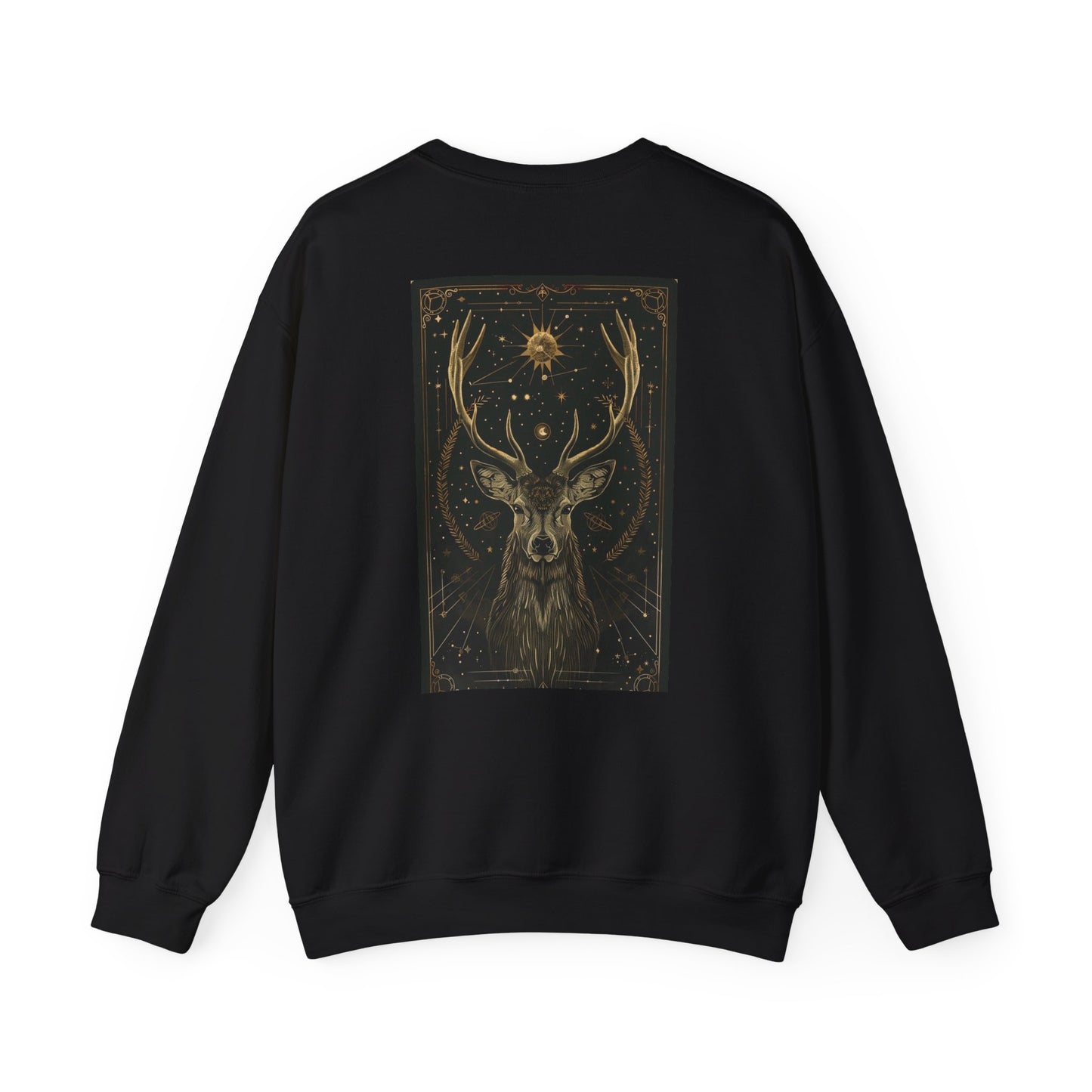 Mystic Stag Crewneck Sweatshirt — Celestial Deer Graphic