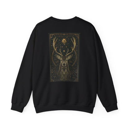 Mystic Stag Crewneck Sweatshirt — Celestial Deer Graphic