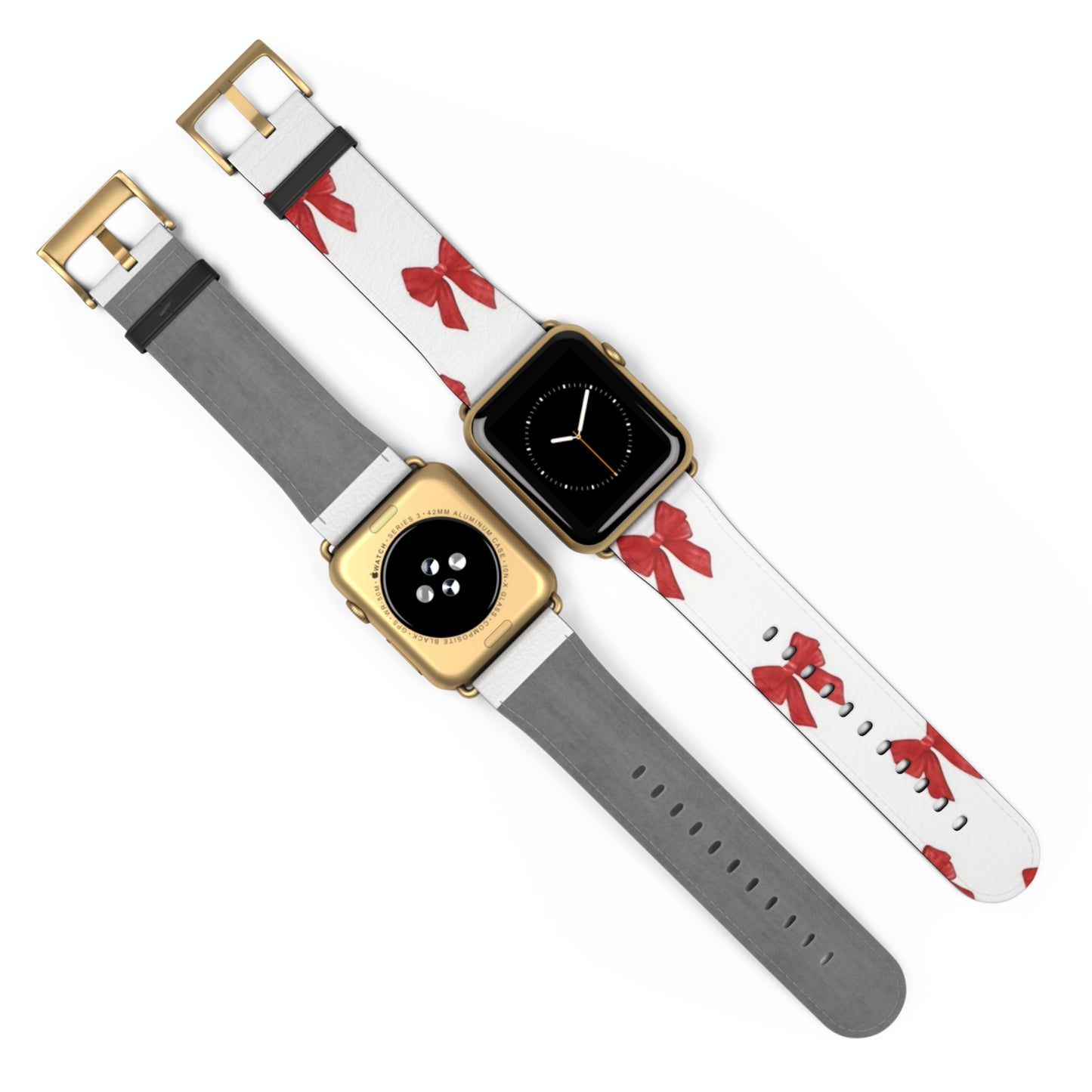 Watch Band — Red Bow Pattern Holiday Strap