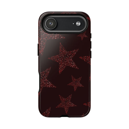 Glitter Red Star Tough Case — Shockproof iPhone Protective Cover