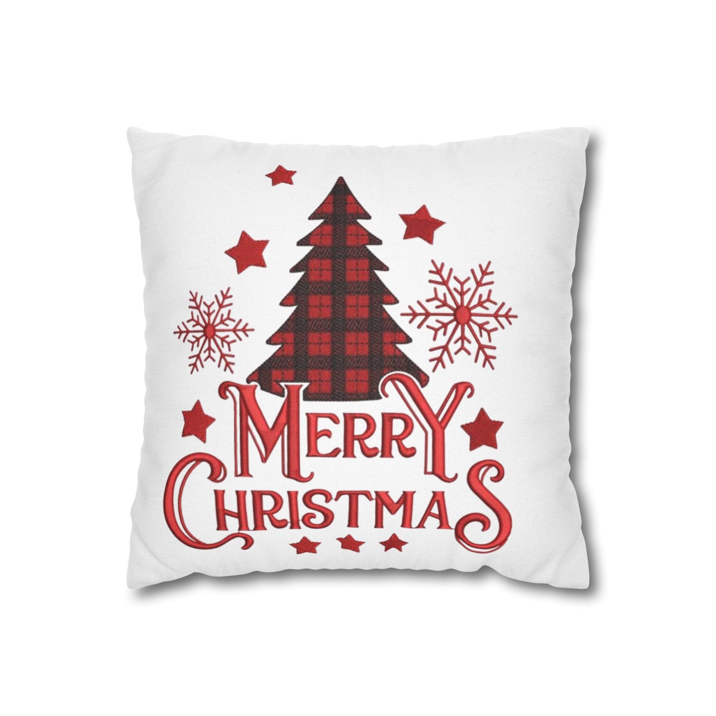 Christmas Plaid Tree Pillowcase — Merry Christmas Decorative Throw Pillow Cover