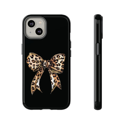 Leopard Bow Phone Case — Chic Animal Print Protective Cover
