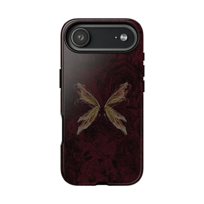 Butterfly Wing Tough Phone Case — Dark Maroon Protective iPhone Cover